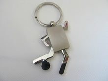 Load image into Gallery viewer, SILVER COLOUR METAL SOCCER FOOTBALL PLAYER &amp; BALL KEYRING GIFT IDEA UK SELLER
