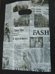 ECONOMY FASHION NEWSPAPER PRINT CARRIER BAGS 40+ PERPACK 21cmx15cm SHOPS MARKETS