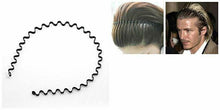 Load image into Gallery viewer, Black Metal Sports Hairband Headband Wave Alice Style Hair band Unisex Men Women

