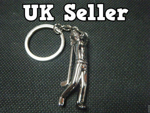 GOLFING PROFESSIONAL SPORTS GOLF PLAYER SILVER METAL KEYRING GIFT IDEA UK SELLER