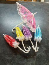 Load image into Gallery viewer, 5x SMALL DOLLS PRINCESS WEDDING STYLE LACE UMBRELLAS UK SELLER FOR 12&quot; DOLLS
