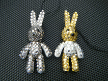 Load image into Gallery viewer, BLING JEWEL DIAMONTE SILVER GOLD BUNNY RABBIT MOBILE PHONE HANDBAG CHARM UKSELL
