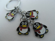 Load image into Gallery viewer, CUTE ANIMATED 4 PIECE PENGUIN ENAMEL FASHIONABLE KEYRING HANDBAG CHAIN UK SELLER
