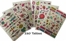 Load image into Gallery viewer, 1x BOOK OF 6 SHEETS:GIRLS or BOYS TEMPORARY TATTOOS PARTY LOOT BAG GIFTS
