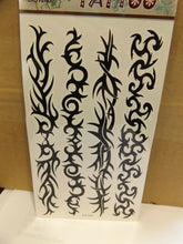 Load image into Gallery viewer, ONE SHEET MENS BOYS ARTY BLACK CELTIC TRIBAL TEMPORARY TATTOOS 20x10cm UK SELLER

