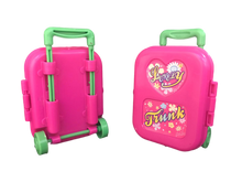 Load image into Gallery viewer, 2x Small Pink Plastic 3D Travel Train Suitcase Luggage Made For 12&quot; Dolls uksell
