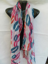 Load image into Gallery viewer, 4 COLOURS LARGE HOT LIPS DESIGN LADIES SCARF SHAWL SARONG 170cm x 90cm UK SELLER
