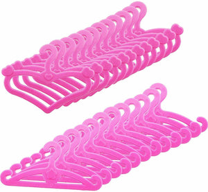 12, 20 or 30 MINI PINK COAT DRESS CLOTHING HANGERS FOR DOLLS UK SELLER