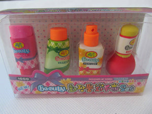 PACK OF COSMETIC PERFUME LIPSTICK KAWAII JAPANESE STYLE NOVELTY ERASERS RUBBERS