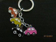 Load image into Gallery viewer, 4 PIECE ANIMATED CARS TRANSPORT ENAMEL KEYRING HANDBAG CHARM GIFT IDEA UK SELLER
