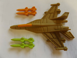 NOVELTY PUZZLE MILITARY BOYS WAR FIGHTER JET PLANE MISSILES RUBBER ERASERS UK