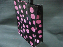 Load image into Gallery viewer, ECO FRIENDLY PINK SPOTTED DOTS LUNCH SHOPPING TRAVEL BAG NO ZIPS FREE UK POST
