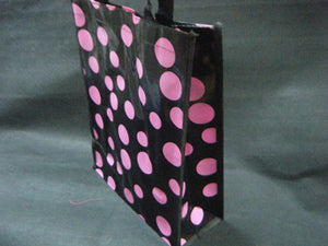 ECO FRIENDLY PINK SPOTTED DOTS LUNCH SHOPPING TRAVEL BAG NO ZIPS FREE UK POST