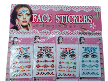 Load image into Gallery viewer, 4x Sheets Face Adhesive Glitter Jewel Tattoo Sticker Festival Party Body Make Up

