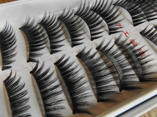 Load image into Gallery viewer, 50 x pairs false thick black eyelashes - 5 packs/boxes long natural looking UK
