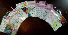 Load image into Gallery viewer, 5 or 10 PACKS 3D BODY or NAIL ART TATTOO VAJAZZLE GEL JEWEL STICKERS STARS HEART
