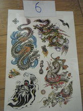 Load image into Gallery viewer, 1x SHEET MENS BOYS CHINESE DRAGON CELTIC DESIGNS TEMPORARY TATTOOS FREE UK P&amp;P
