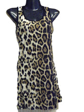 Load image into Gallery viewer, Leopard Animal Print Long Line Racer Back Ladies Lycra Vest Tunic Dress UKSeller
