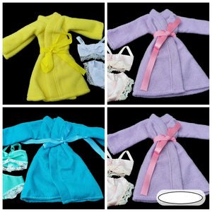 12" DOLL'S SIZE LONG DRESSING NIGHT GOWN BATH ROBE VARIOUS COLOURS UK SELLER