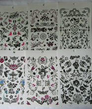 Load image into Gallery viewer, 6x SHEETS GIRLS LADIES BLACK ARTY CELTIC TEMPORARY TATTOOS FLOWERS BUTTERFLIES
