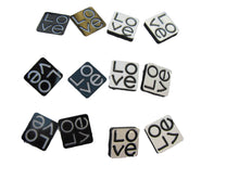 Load image into Gallery viewer, 6 PAIRS FASHION UNISEX BLACK WHITE MONOCHROME LOVE JEWELLERY EARRINGS UK SELLER
