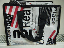 Load image into Gallery viewer, UNIQUE ECO FRIENDLY U.S.A NEWSPAPER PRINT LUNCH SHOPPING TRAVEL FOLD AWAY BAG
