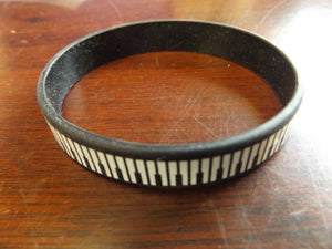 Adult Unisex Fashion Black White Musical Piano Silicone Rubber Wrist Band UKSell