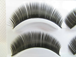 2 PAIRS QUALITY HANDMADE NATURAL THICK FALSE FAKE EXTENSIONS BLACK EYE LASHES UK