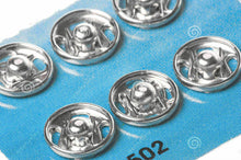 Load image into Gallery viewer, 50x Silver Tone Sew On Press Stud Popper Snap Closure Buttons 10mm Diameter
