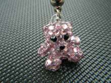Load image into Gallery viewer, TINY SMALL MINIATURE CUTE BLING JEWELLED DIAMONTE HANDMADE TEDDY BEAR CHARM 2cm
