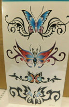 Load image into Gallery viewer, LADIES GIRLS BUTTERFLY BLACK RED ROSES CELTIC VINE VARIOUS TEMPORARY TATTOOS UK
