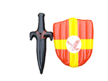 Load image into Gallery viewer, Kids Adults Knights Medieval Inflatable Shield &amp; Sword Toy Role Play Fancy Dress
