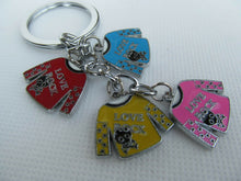 Load image into Gallery viewer, COLOURFUL LOVE ROCK N ROLL FASHION T-SHIRT ENAMEL METAL KEYRING GIFT UKSELLER
