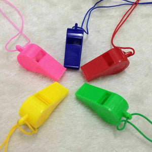 1x PLASTIC REFEREE SPORTS FOOTBALL RUGBY WHISTLE NECK WRIST CORD LANYARD UK SELL