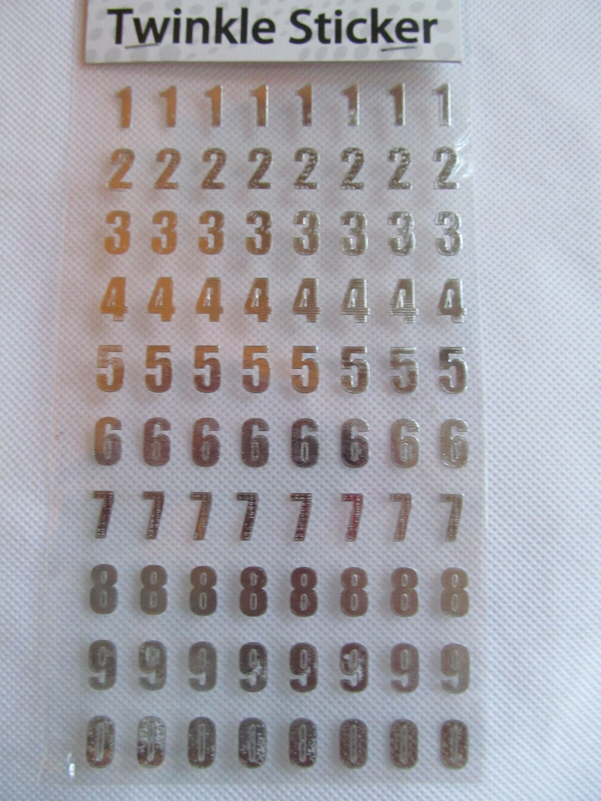 1x NUMBERS OR LETTERS GOLD/SILVER STICKERS CRAFT CARD MAKING