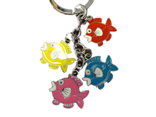 Load image into Gallery viewer, MULTI COLOURFUL SWIMMING FISH ENAMEL METAL KEYRING GIFT CHARM UK SELLER FREE P&amp;P
