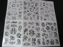 Load image into Gallery viewer, 6x SHEET UNISEX GIRLS LADIES TEMPORARY TATTOOS BLACK ARTY BUTTERFLY ROSES CELTIC
