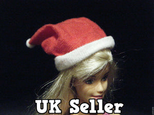 UNIQUE 12" SINDY DOLL SIZED CHRISTMAS XMAS SANTA CLAUS RED FESTIVE HAT ONE SIZE