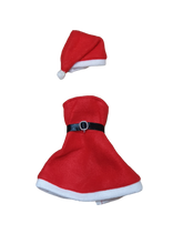 Load image into Gallery viewer, MADE FOR 12&quot; DOLL GIRLS CHRISTMAS XMAS SANTA CLAUS RED FESTIVE DRESS &amp; HAT
