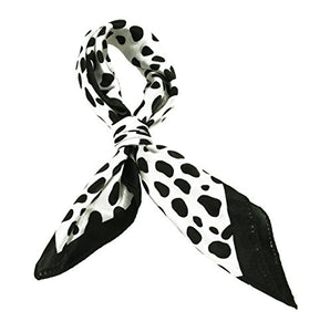 Elegant Polka Dot Satin Square Scarf Black White Neckerchief Ladies Women Gift