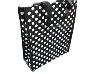 Fat-catz-copy-catz Black Spotted Fashion ladies Girls Foldable Lunch Shopping Handbag