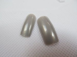 100x False Silver coloured medium length Full Coverage false nails & glue, 10 different sizes (10 of each size) by Fat-Catz-copy-catz