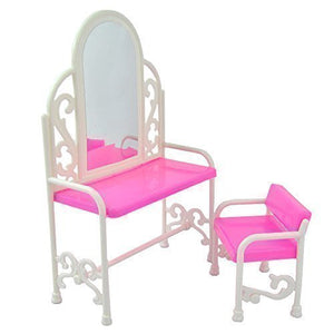 Fat-catz-copy-catz: 1x Fashion Dressing Table And Chair Set For Dolls Bedroom Furniture