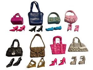 Fat-catz-copy-catz Set of 8 Doll sized handbags and shoes or boots various colours & designs