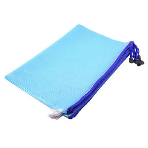 5 Pcs Blue Plastic Slider Zip Lock Bags Files Holder for A4 Paper