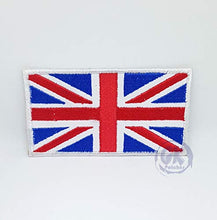 Load image into Gallery viewer, Union Jack Variation and American Flag USA Iron on Sew on Embroidered Patch (Union Jack Black)
