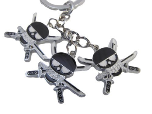 3 piece skulls & sword pirate enamel metal keyring handbag charm detailing gift idea - by Fat-catz-copy-catz
