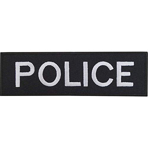 Police Iron On Patch with Lock-Stitch Optical Effect - 2 Off - Original ONEKOOL Product