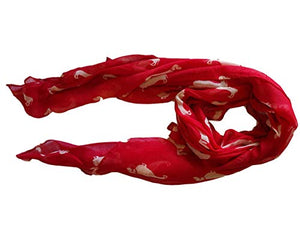 Kukubird Dachshund Dog print long shawls / scarves / wraps / head scarf / pashmina-RED