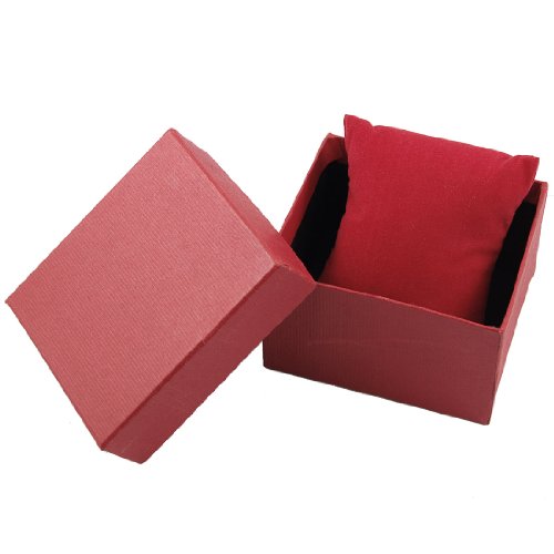 Red Rectangle Gift Wrist Watch Storage Box Case Holder